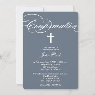 Modern Elegant Cross Confirmation Invitation