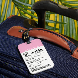 Modern Elegant Custom Bride To Be Boarding Pass  Luggage Tag