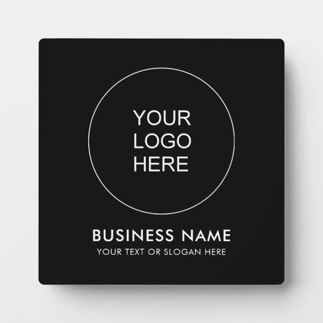 Modern Elegant Custom Business Logo Here Template Plaque (Front)