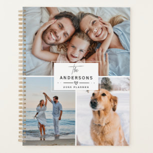 Modern Elegant Custom Family 4 Photo Collage 2026 Planner