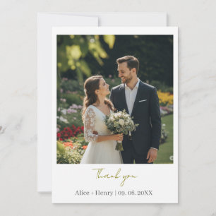 Modern Elegant Custom Photo Wedding Thank You 