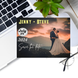 Modern Elegant Custom wedding invitation postcard