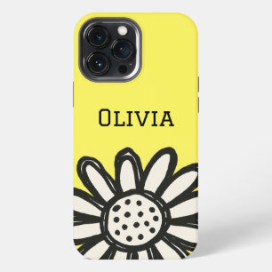 Modern elegant cute girly daisy flower  iPhone 13 pro max case