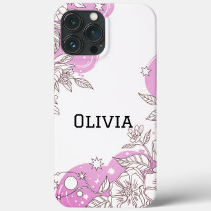 Modern elegant cute girly simple florals iPhone 13 pro max case