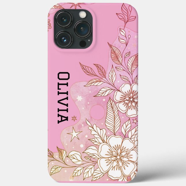 Modern elegant cute girly simple florals Case-Mate iPhone case (Back)