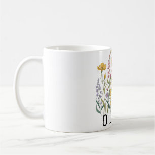 Modern elegant cute girly simple wildflowers coffee mug