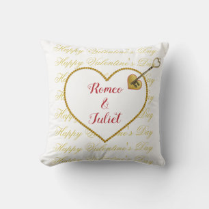 Modern Elegant Cute Red Heart Love Valentines Day Throw Pillow