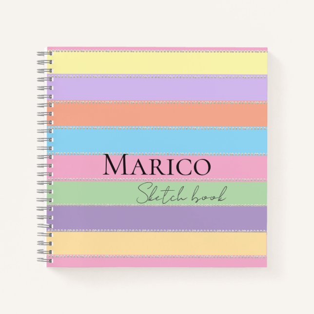 Modern elegant cute simple shiny  notebook (Front)