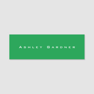 Modern Elegant Cute Unique Stylish Kelly Green Name Tag