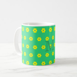 Modern elegant daisy floral pattern coffee mug