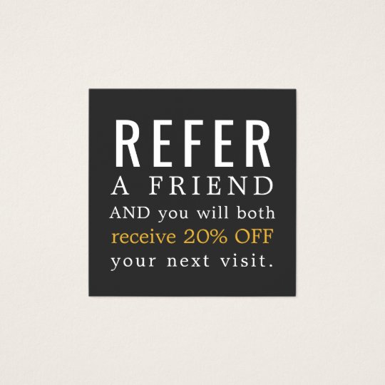Modern Elegant Dark Beauty Salon Referral Card
