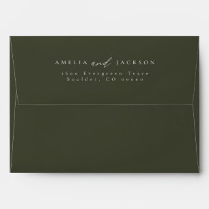 Modern, Elegant Dark Green Return Address Envelope