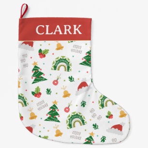 Modern Elegant Decorative Christmas Illustrations Large Christmas Stocking