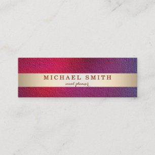 Modern Elegant Decorative Faux Gold Striped Mini Business Card