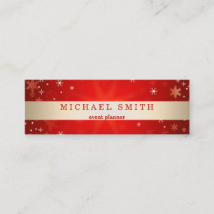 Modern Elegant Decorative Faux Gold Striped Mini Business Card