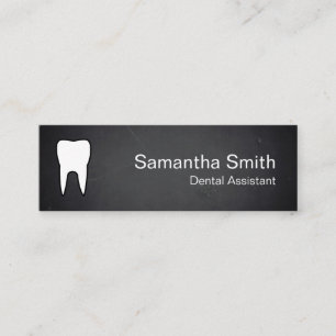 Modern Elegant Dental Assistant Dentist Tooth Logo Mini Business Card