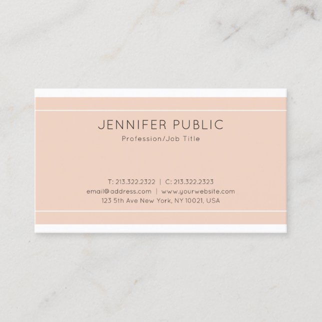 Modern Elegant Design Clean Plain Luxury Trendy Business Card (Front)