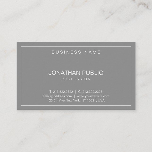 Modern Elegant Design Minimalist Plain Trendy Luxe Business Card (Front)