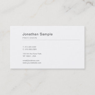 Modern Elegant Design Minimalistic Plain Trendy Business Card
