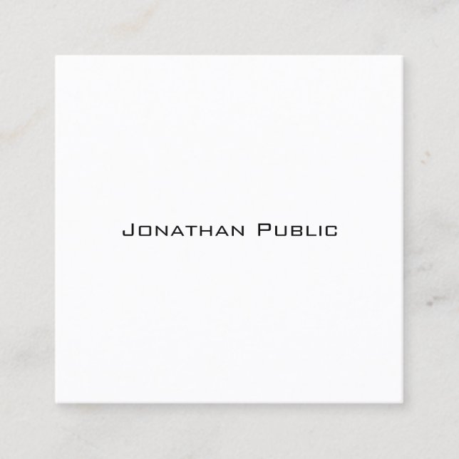 Modern Elegant Design Simple Plain Trendy Square Business Card (Front)