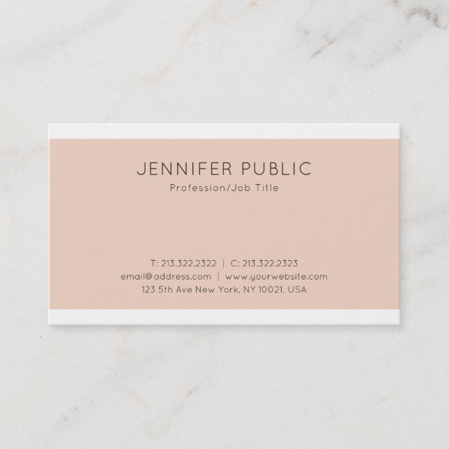 Modern Elegant Design Sleek Plain Luxury Trendy Business Card (Front)