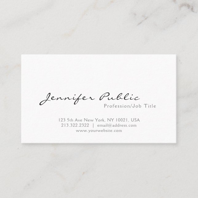 Modern Elegant Design Sleek Plain Professional Business Card (Front)