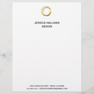 Modern Elegant Designer Scribble Logo in Gold Letterhead