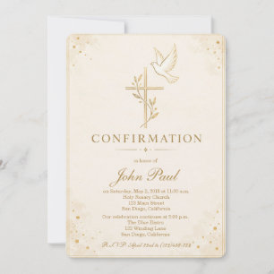 Modern Elegant Dove Confirmation Invitation