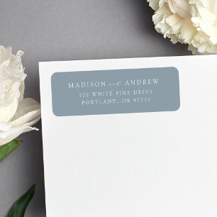 Modern Elegant Dusty Blue Adresse de retour