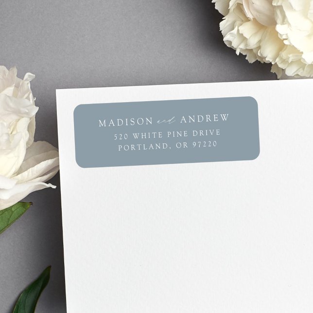 Modern Elegant Dusty Blue Adresse de retour (Créateur téléchargé)