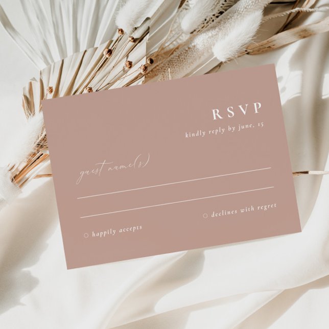 Modern Elegant Dusty Blush Pink RSVP Card  (Creator Uploaded)