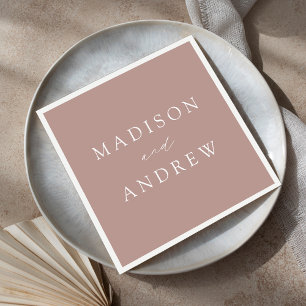 Modern Elegant Dusty Rose Wedding Napkin