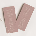 Modern Elegant Dusty Rose Wedding Program<br><div class="desc">Elegant wedding program featuring a modern white calligraphy script with a dusty rose background to create a design that is perfect for weddings of all styles and seasons. Personalize the front of the modern wedding program with your names, wedding date and location, and order of the ceremony. The simple dusty...</div>