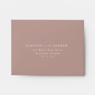 Modern Elegant Dusty Rose Wedding RSVP Envelope