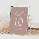 Modern Elegant Dusty Rose Wedding Table Number<br><div class="desc">Trendy, minimalist wedding table number cards featuring white modern lettering with "Table" in modern calligraphy script. The design features a dusty rose background or a colour of your choice. The design repeats on the back. To order the dusty rose table cards: add your name, wedding date, and table number. Add...</div>