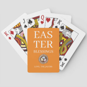 Modern Elegant Easter Blessings Script Family Playing Cards