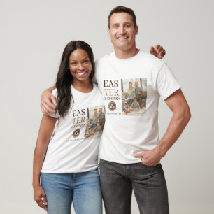 Modern Elegant Easter Blessings Script Photo T-Shirt