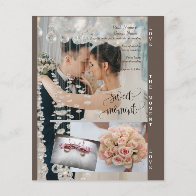 Modern Elegant Editable Custom Wedding Photo Flyer (Front)