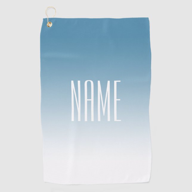 Modern Elegant Editable Text & Ombre Colour Golf Towel (Front)