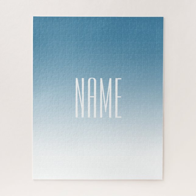 Modern Elegant Editable Text & Ombre Colour Jigsaw Puzzle (Vertical)