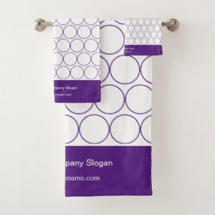 Modern Elegant Eggplant Colour Monogram Washroom  Bath Towel Set
