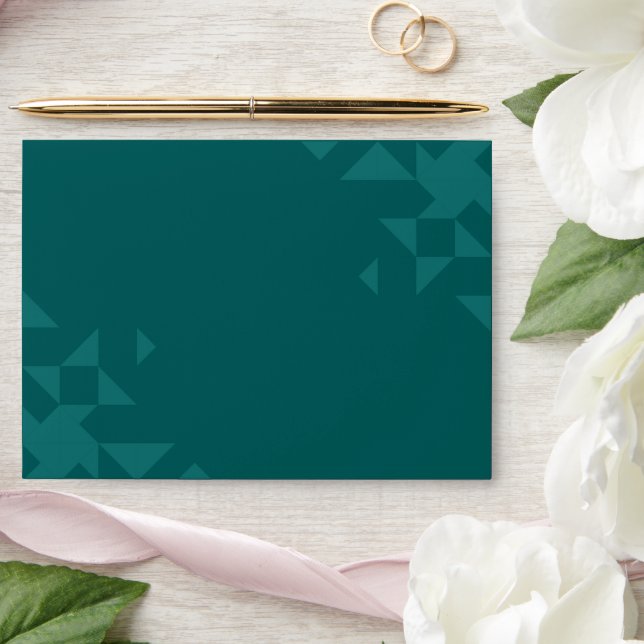 Modern Elegant Emerald Green Geometric Wedding Envelope (Wedding)