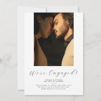 Modern Elegant Engagement Announcement Card