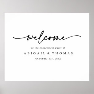 Modern Elegant Engagement Party Welcome Poster