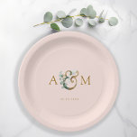 Modern, elegant eucalyptus ampersand wedding paper plate<br><div class="desc">Modern,  elegant eucalyptus ampersand wedding design.
Just edit your product in a few minutes. You can change the font/size/colour and position using "further personalize".</div>