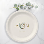 Modern, elegant eucalyptus ampersand wedding  paper plate<br><div class="desc">Modern,  elegant eucalyptus ampersand wedding design.
Just edit your product in a few minutes. You can change the font/size/colour and position using "further personalize".</div>