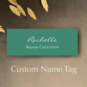 Modern Elegant Eucalyptus Green Custom Employee Name Tag