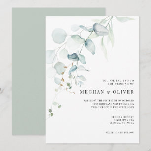 Modern Elegant Eucalyptus Greenery Invitation