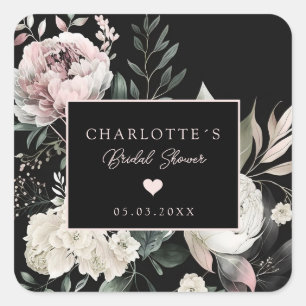 Modern, elegant eucalyptus napkins square sticker