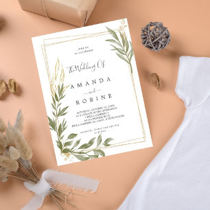 Modern Elegant Eucalyptus Wedding  Invitation